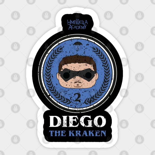 UMBRELLA ACADEMY 2: DIEGO THE KRAKEN (GRUNGE STYLE) Sticker by FunGangStore